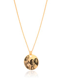 Gargantilha com Pingente Redondo Personalizado Flat Liso Banhado a Ouro 18K - 45 cm
