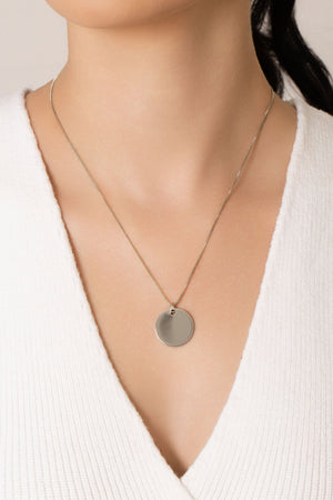 Gargantilha Veneziana Redondo Flat Liso Ródio Branco - 45 cm