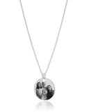 Gargantilha com Pingente Redondo Personalizado Flat Liso Ródio Branco - 45 cm