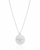 Gargantilha com Pingente Redondo Personalizado Flat Liso Ródio Branco - 45 cm