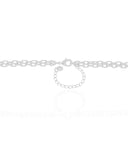 Gargantilha Gravata Dupla Elos Bola e Pérola Ródio Branco