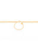 Gagantilha Gravata Dupla Pérolas e Bola Lisa Banhado a Ouro 18K