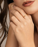 Anel Ajustável Gota Lisa Tamanho M Banhado a Ouro 18K