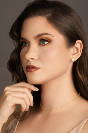 Brinco Gota Cravejada Cristal Banhado a Ouro 18K