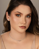 Brinco Ponto de Luz Tela Cristal 8 mm Ródio Branco