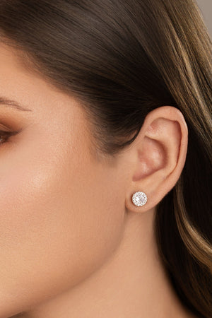 Brinco Ponto de Luz Tela Cristal 8 mm Ródio Branco