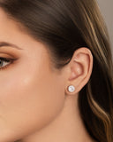 Brinco Ponto de Luz Tela Cristal 8 mm Ródio Branco