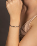 Bracelete Mola Canutilhos Pontos de Luz Cristal Ródio Branco