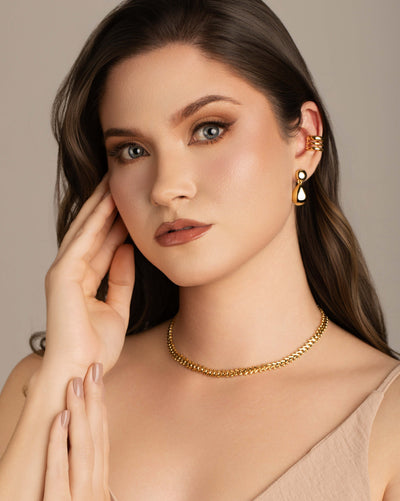 Choker Escamas 6 mm Banhado a Ouro 18K