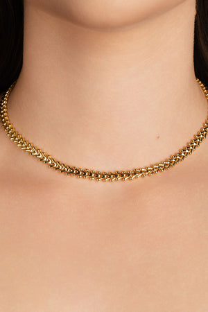 Choker Escamas 6 mm Banhado a Ouro 18K