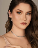 Choker Escamas 6 mm Ródio Branco