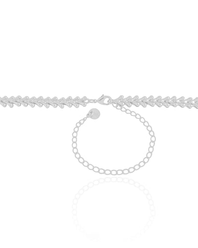 Choker Escamas 6 mm Ródio Branco - 35 cm