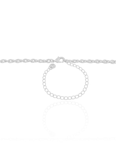 Choker Elos Torcidos 4 mm Ródio Branco - 35 cm