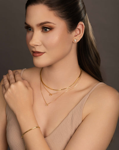 Choker Malha Quadrada 3 mm Banhado a Ouro 18K - 35 cm