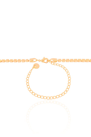 Choker Malha Quadrada 3 mm Banhado a Ouro 18K
