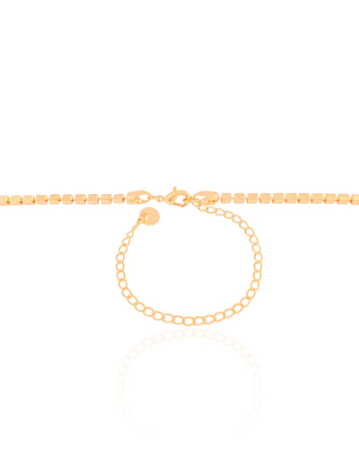 Choker Malha Quadrada 3 mm Banhado a Ouro 18K - 35 cm