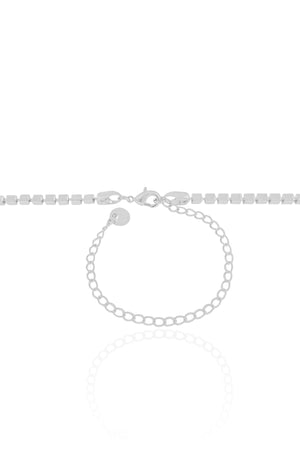 Choker Malha Quadrada 3 mm Ródio Branco