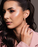 Brinco Argola Click em U Cravejado Cristal 1.8 cm Banhado a Ouro 18K