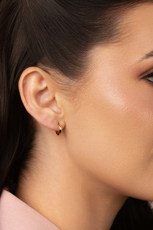 Brinco Argola Click Lisa 1.1 cm Banhado a Ouro 18K