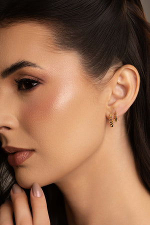 Dupla de Argolas Bolinhas Banhado a Ouro 18K