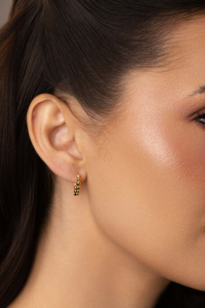 Dupla de Argolas Bolinhas Banhado a Ouro 18K