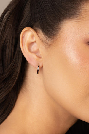 Brinco Argola Click Fio Liso 1.6 cm Ródio Branco