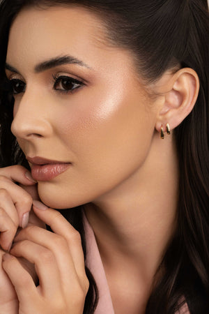 Dupla de Argolas Quadradas Lisas Banhado a Ouro 18K