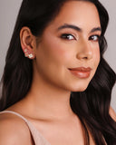 Brinco Flor Vazada Cravejada 9 mm Banhado a Ouro 18K