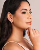 Brinco Navetes Cristal 8 mm Banhado a Ouro 18K