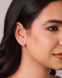 Brinco Navetes Cristal 8 mm Banhado a Ouro 18K