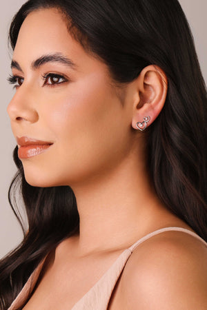 Brinco Coração Ponto de Luz Cristal 6 mm Ródio Branco