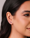 Brinco Coração Ponto de Luz Cristal 6 mm Ródio Branco