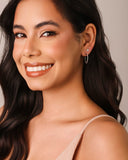 Brinco Argola Coração Cravejado Cristal 2.2 cm Ródio Branco