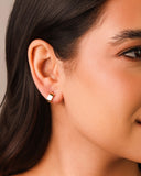 Brinco Argola Click Quadrada Reta Lisa 1.0 cm Banhado a Ouro 18K