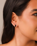 Brinco Argola Click Quadrada Reta Lisa 1.0 cm Ródio Branco