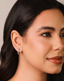 Brinco Argola Coração Cravejado Cristal 1.6 cm Ródio Branco