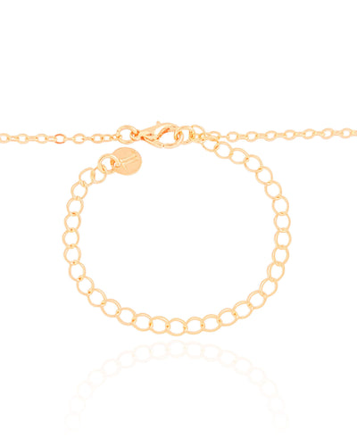 Choker Elos Trevos Tom Onix 1.0 cm Banhado a Ouro 18K