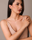 Gargantilha Elos Trevo Tom Madrepérola Banhado a Ouro 18K - 40 cm