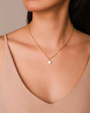 Gargantilha Elos Trevo Tom Madrepérola Banhado a Ouro 18K - 40 cm