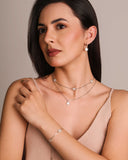 Gargantilha Elos Trevo Tom Madrepérola Ródio Branco - 40 cm