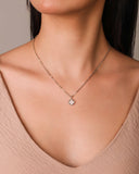 Gargantilha Elos Trevo Tom Madrepérola Ródio Branco - 40 cm