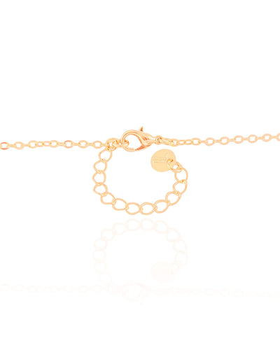 Colar Elos Trevo Tom Rubi Banhado a Ouro 18K - 40 cm