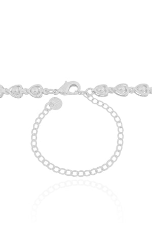 Choker Corações Bolinhas Ródio Branco
