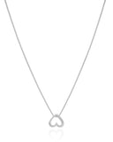 Gargantilha Veneziana Coração Vazado 1.0 cm Ródio Branco - 45 cm