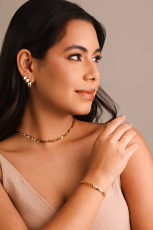 Choker Abaulada ABS Banhado a Ouro 18K