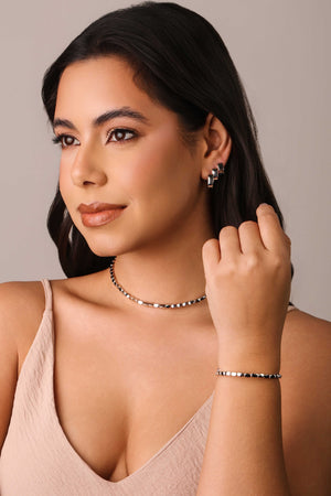 Choker Abaulada ABS Ródio Branco