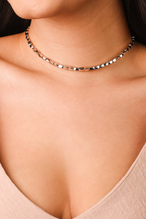 Choker Abaulada ABS Ródio Branco