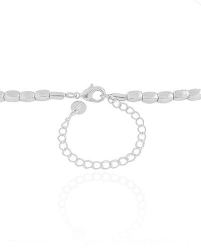 Choker Abaulada ABS Ródio Branco - 31 cm