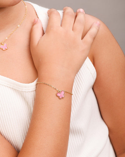 Pulseira Infantil Boboleta Rosa