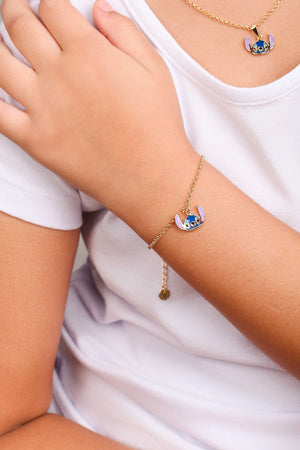 Pulseira Infantil Elos Stitch 1.0 cm Banhado a Ouro 18K